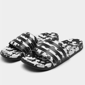 adidas Black and White adilette sandals